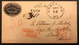 TangStamps US Stampless Cover Portland To Berlin Germany, New York France Cancel