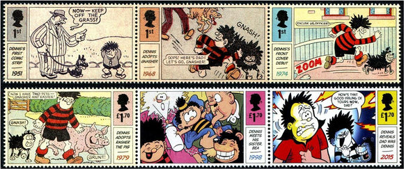 GRBR2021-10 Great Britain Dennis & Gnasher Cartoon Strips of 3 Different (2)