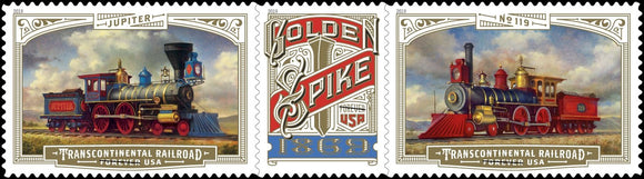US #5378-5380 2019  Transcontinental Railroad