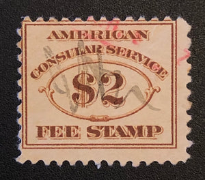 US #RK4 Consular Service Fee Stamp Used